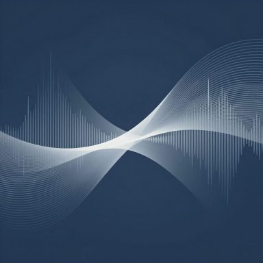 Acoustics FAQ Abstract sound wave pattern on a dark blue background.