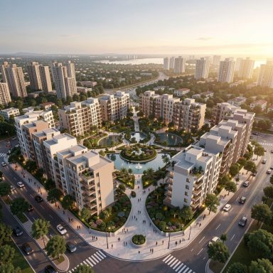 Residential development layout used in a ProPG planning and noise assessment to evaluate environmental noise impacts during planning.